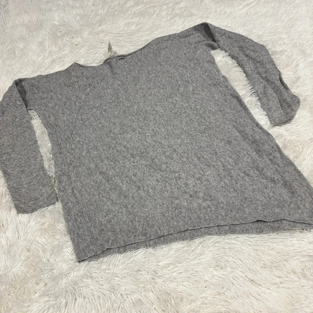 Kaos Made In Italy Gray Thin Knit High Low Sweater cashmere wool blend